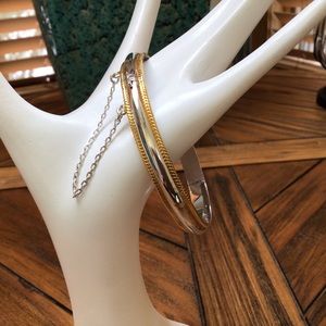 Silver 925 and gold trim bracelet. EUC.